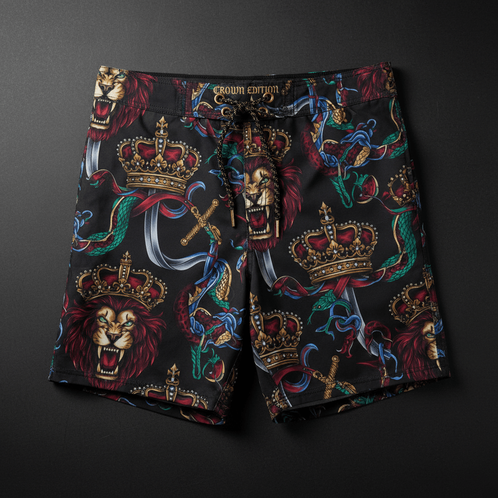 TITAN Crown Edition Men's Tattoo Art Swim Trunks