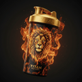 TITAN Gold Orange Lion Flame Shaker Bottle