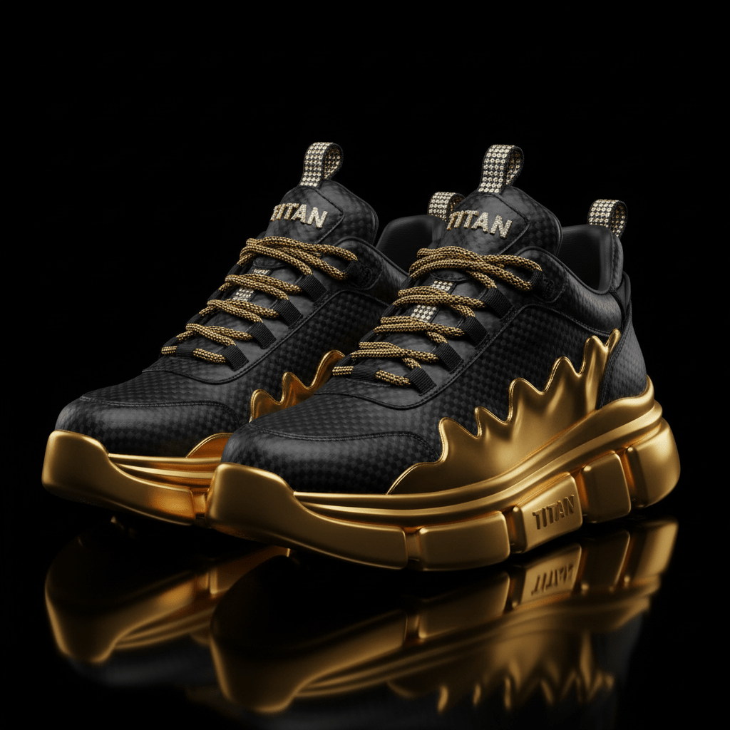 TITAN Gold Liquid Metal Drip Sneaker 24K Collector Edition