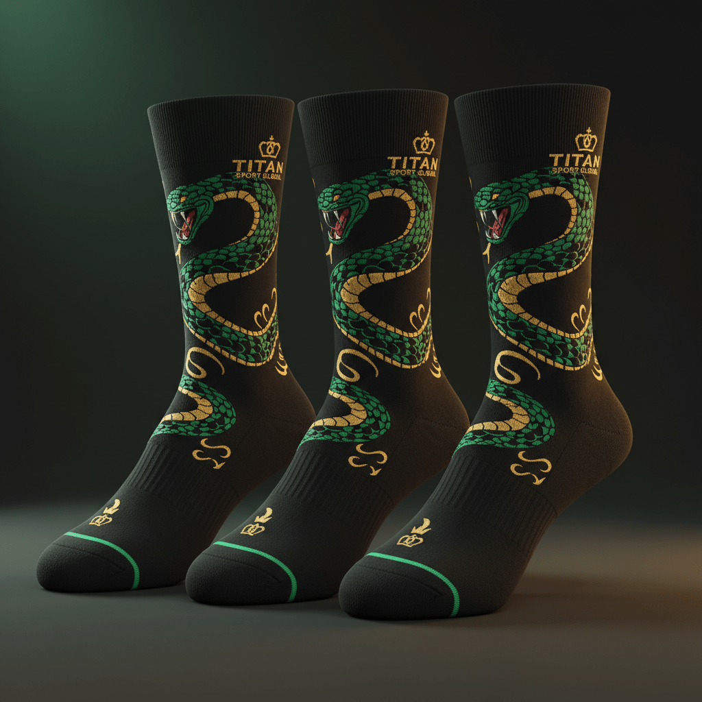 TITAN Sports Socks Compression Athletic Crew Socks 3-Pack with Arch Support and Anti-Blister Design