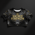 TITAN Women's Crop Top Sacred Strength Crown Edition flat lay