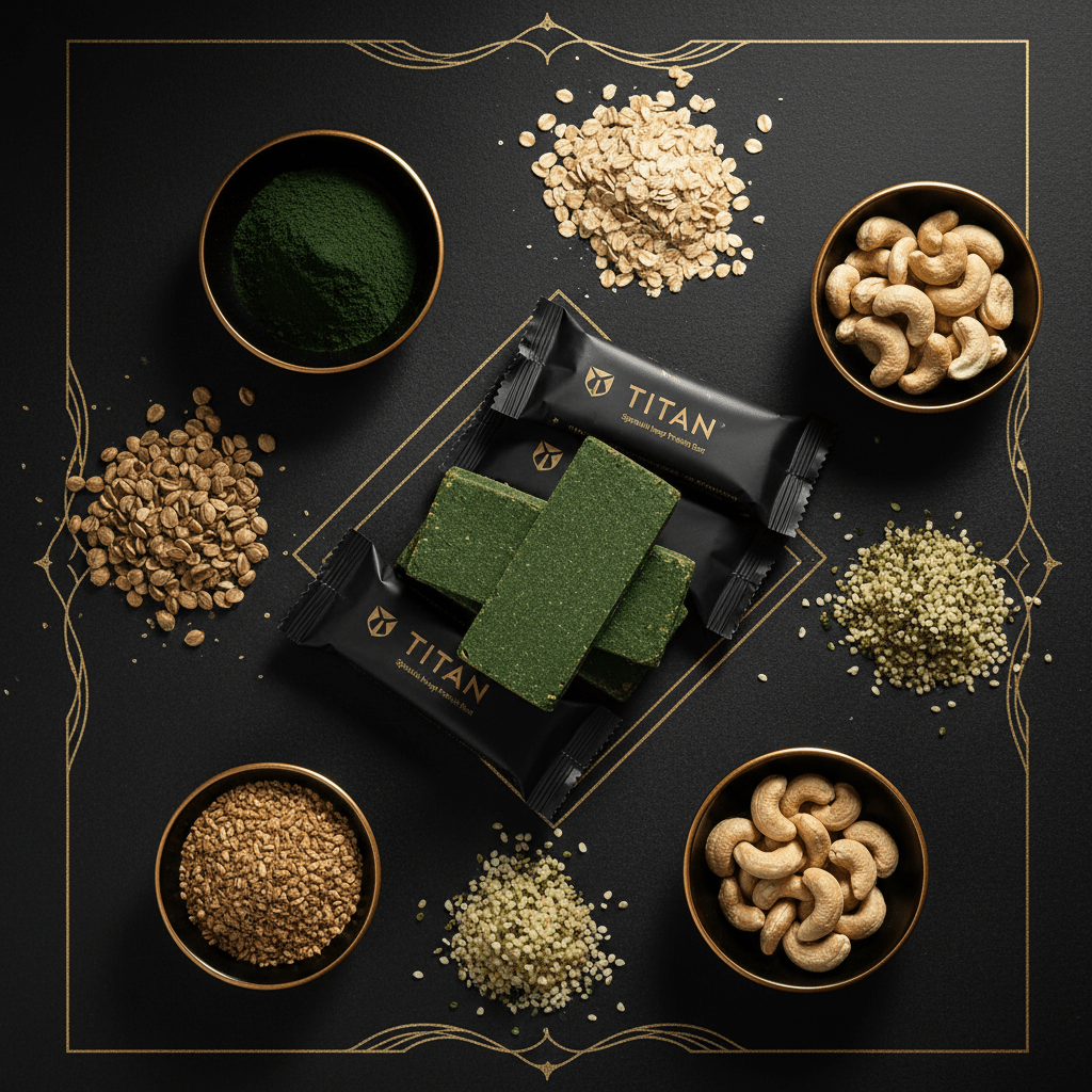 TITAN Spirulina Hemp Protein Bar Snack