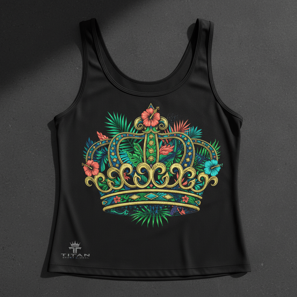 TITAN Women's Tropical Crown Tank Top flat lay