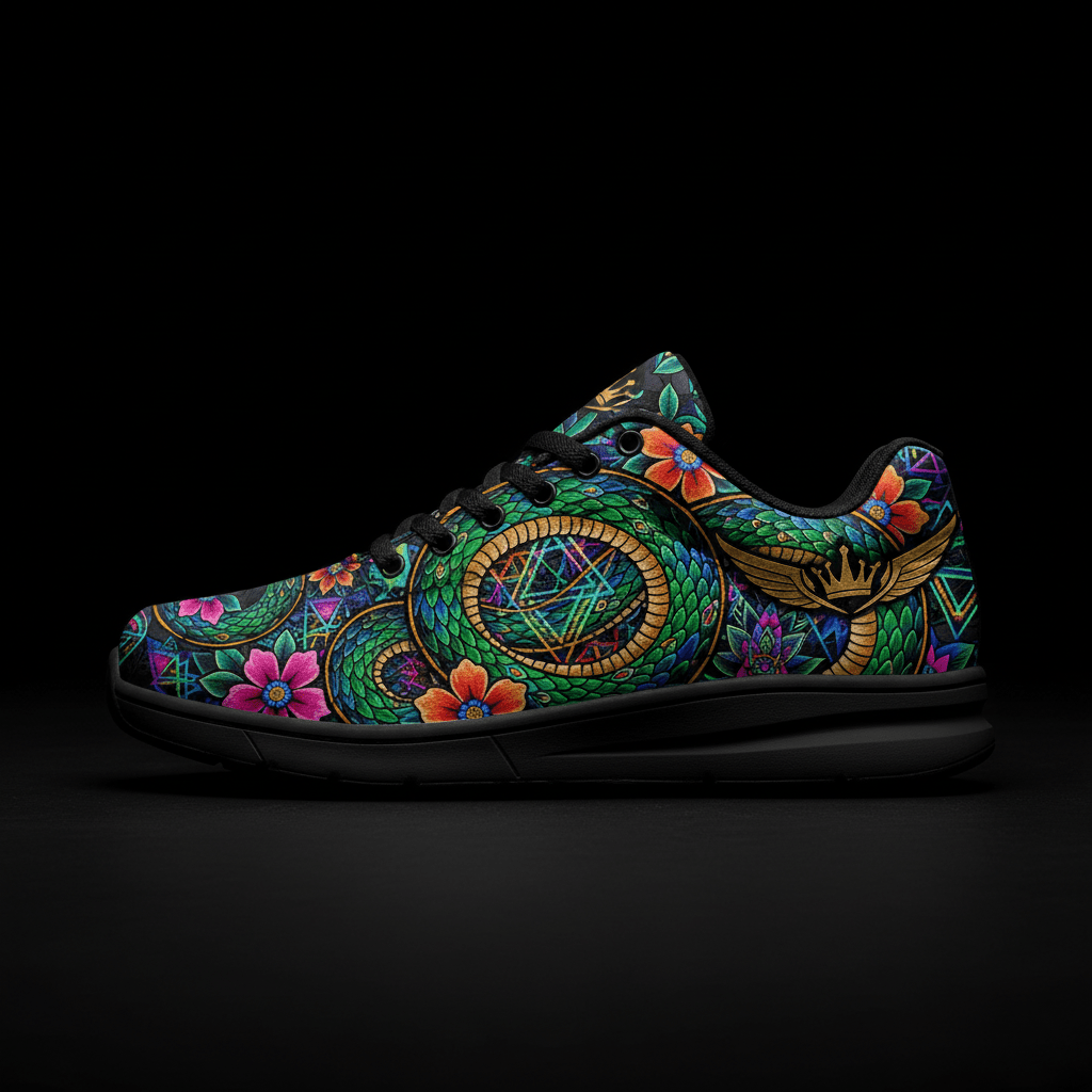 TITAN Crown Edition Color Rainbow Serpent Women's Training Shoe Color Tattoo Art