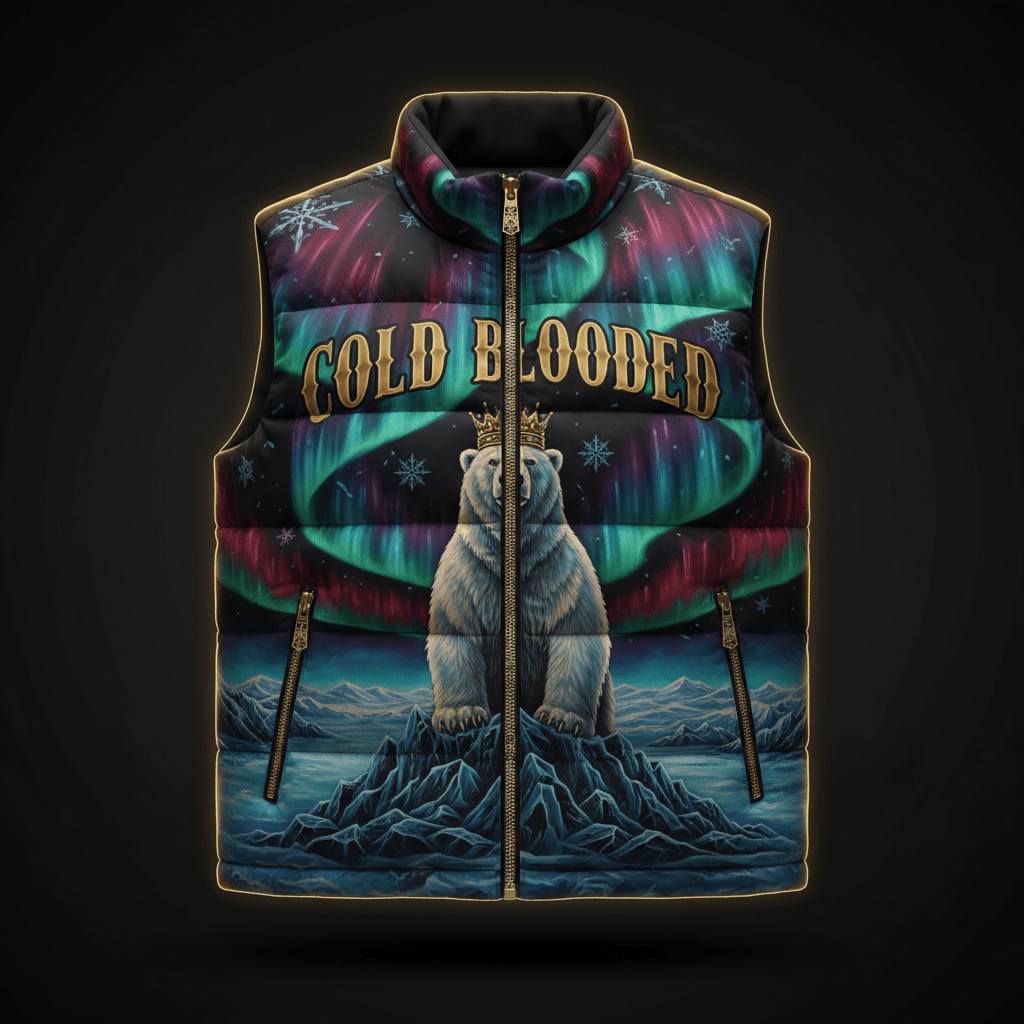 TITAN Men's Puffer Vest - Arctic King Crown Edition Design