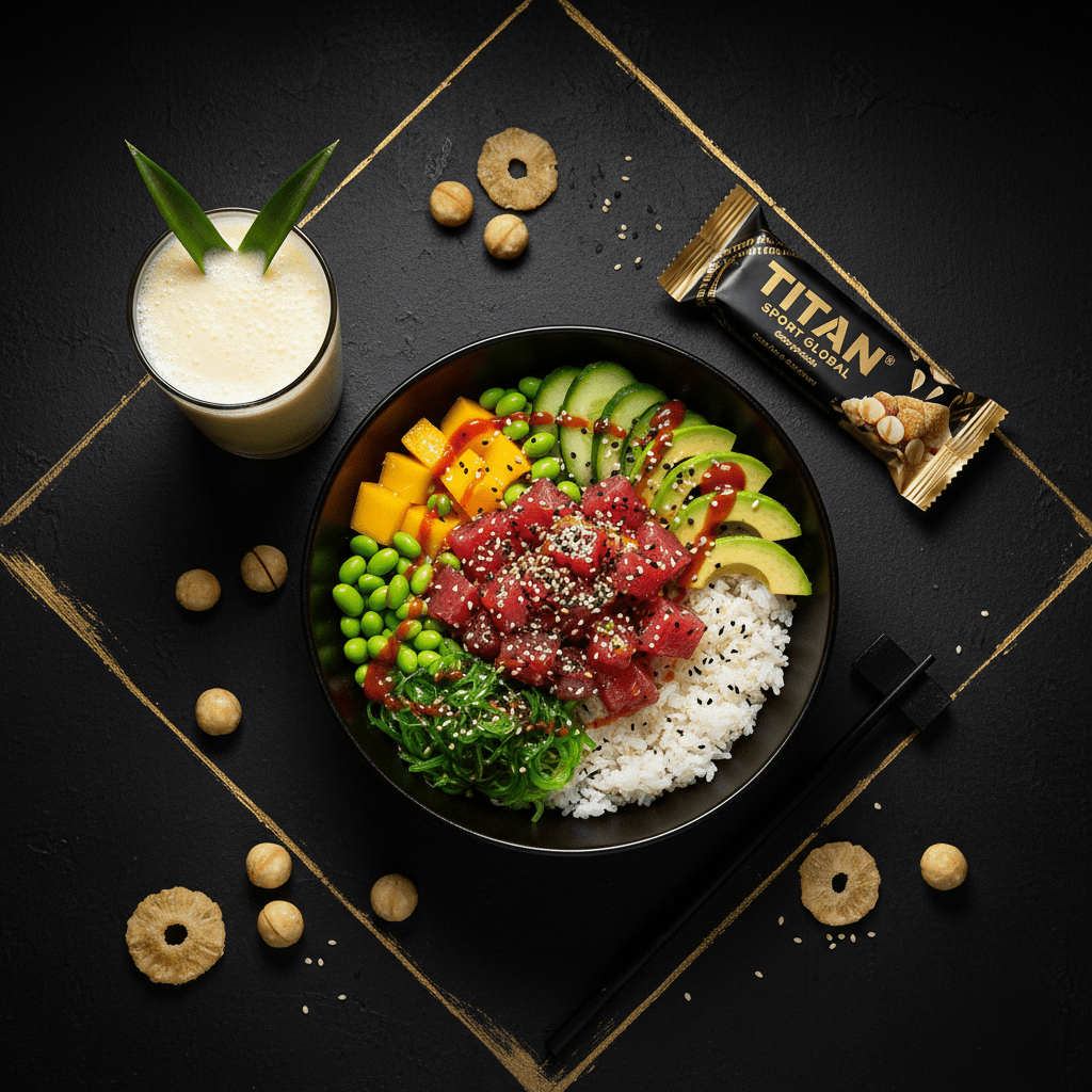 TITAN Crown Hawaiian Ahi Tuna Poke Bowl high-protein fish weekly monthly meal plan bundle