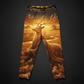 TITAN Scythian Amazon Deer Women's Lounge Pants Crown Edition — deer in Scythian Amazon robes anime art on matte black