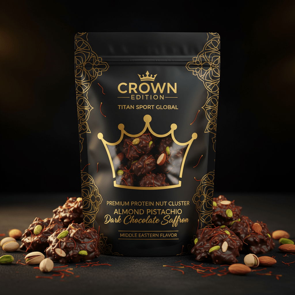 Crown High-Protein Saffron Dark Chocolate Almond & Pistachio Clusters