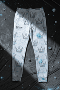 TITAN Men's Arctic White Crown Performance Joggers flat lay Ice SWAG Edition