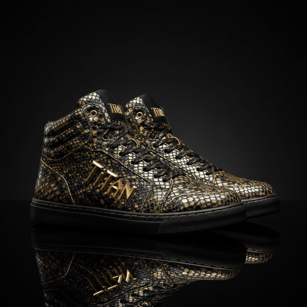 TITAN Black Gold Snakeskin High Top Venom Edition