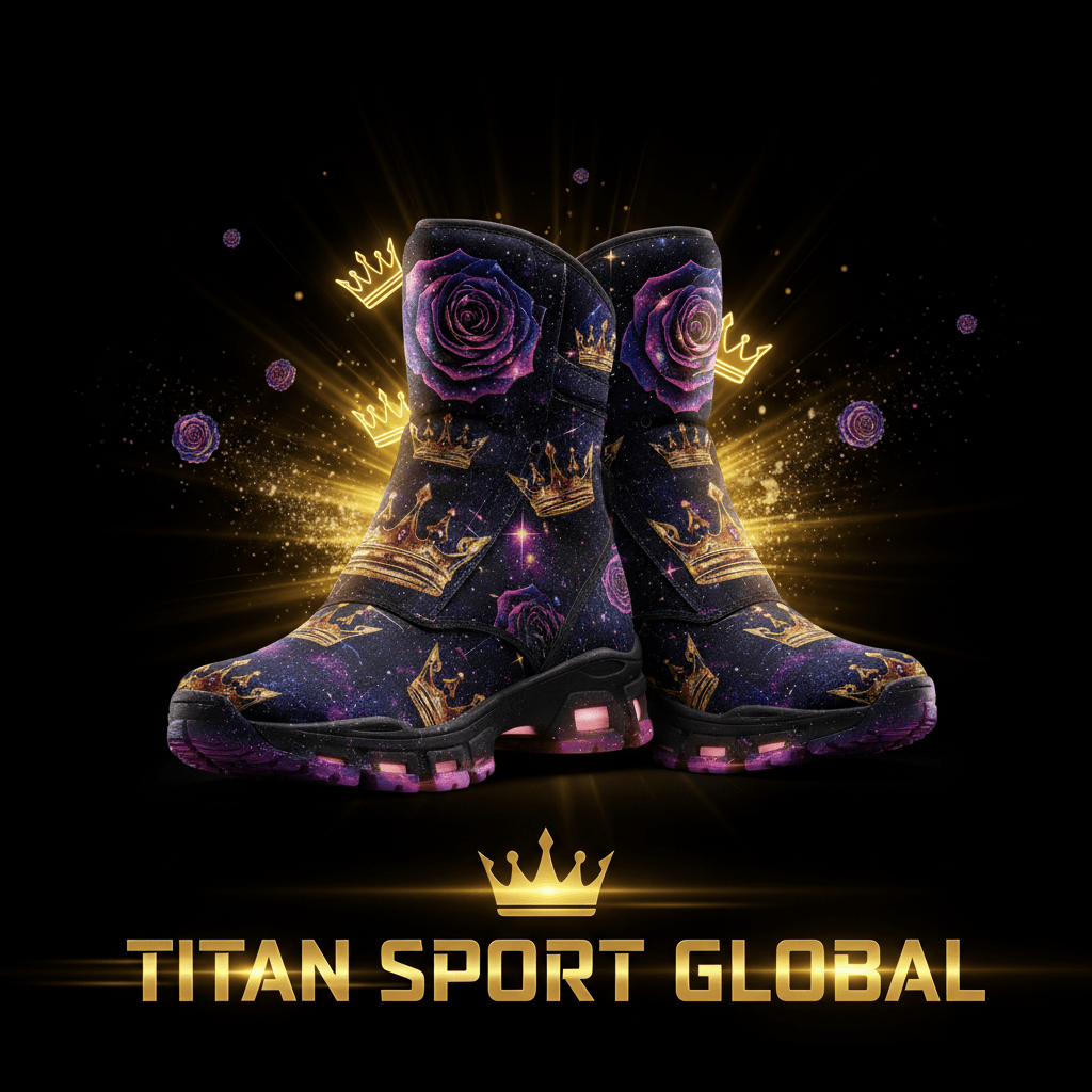 TITAN SPORT GLOBAL women's athletic boots with galaxy rose crown pattern