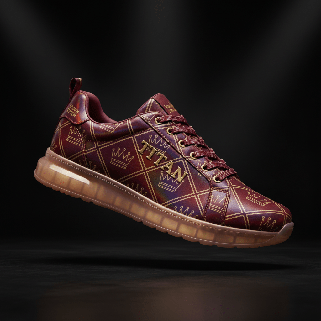 TITAN Crown Edition Crimson Empress Women's Lifestyle Sneaker crimson rose gold geometric crown mosaic design