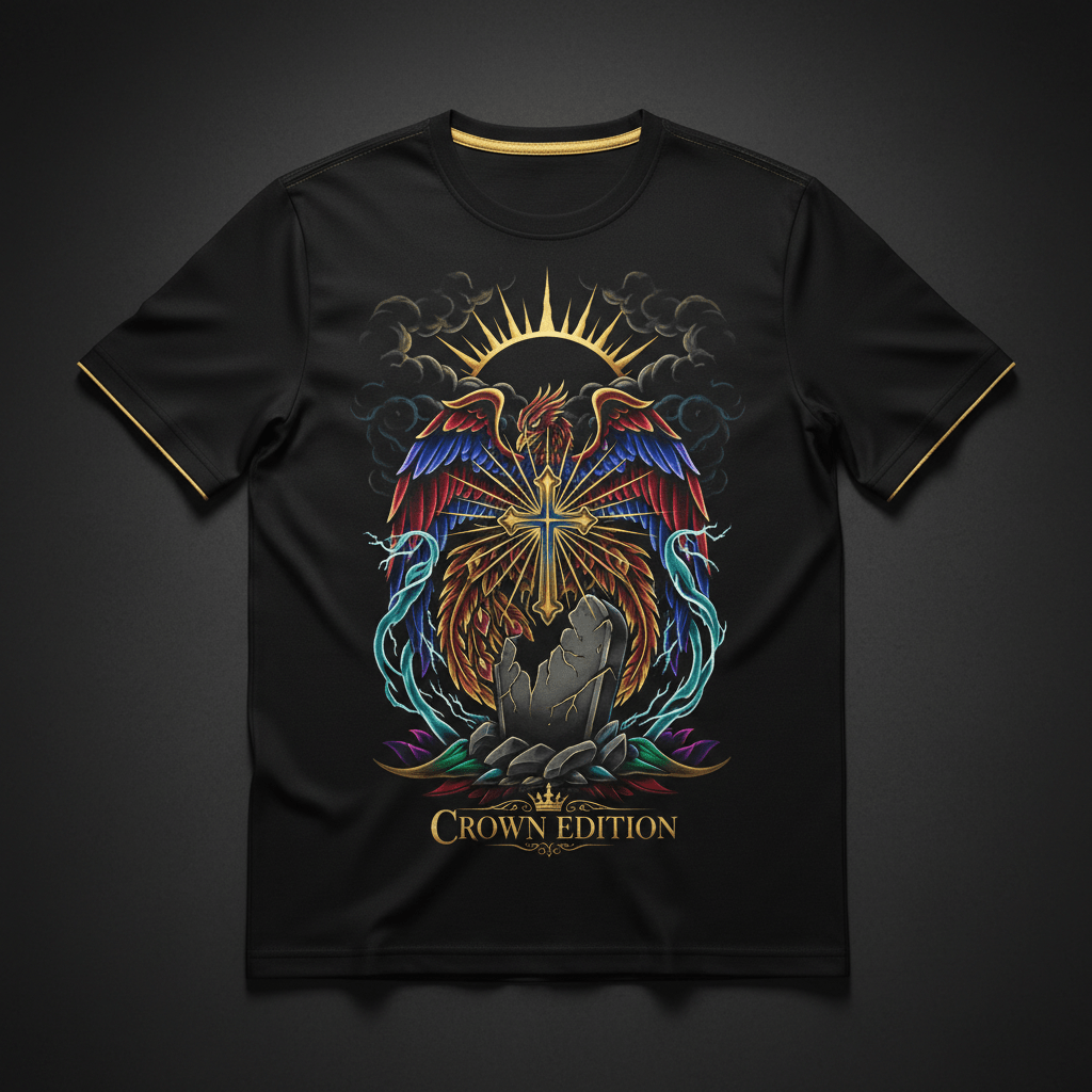 Resurrection Power Men's Tee — TITAN Crown Edition tattoo artwork