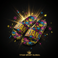 TITAN SPORT GLOBAL recovery slides with graffiti crown pattern