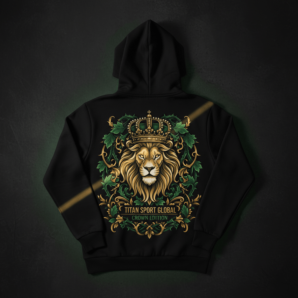 TITAN Men's Crown Edition Lounge Hoodie Forest Green Gold