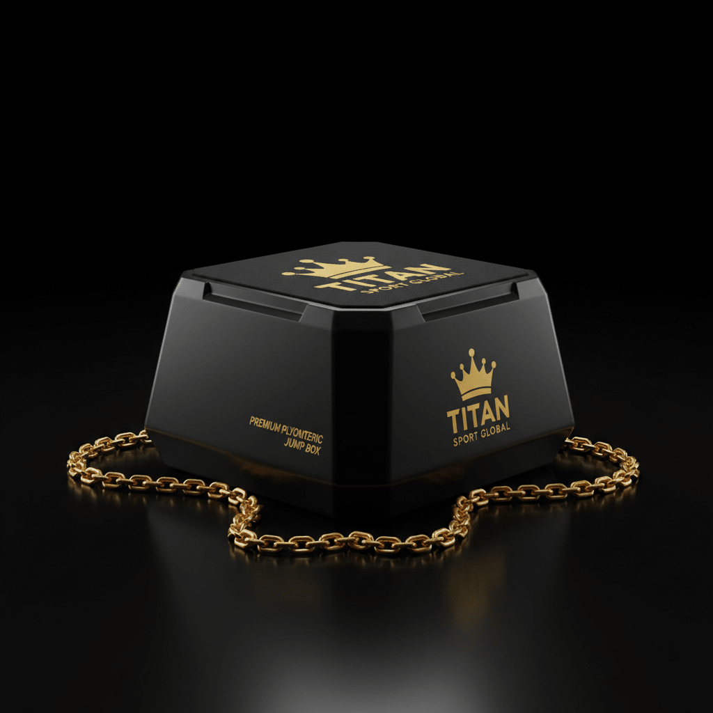 TITAN Plyometric Jump Box Crown Series — matte black with gold crown logo