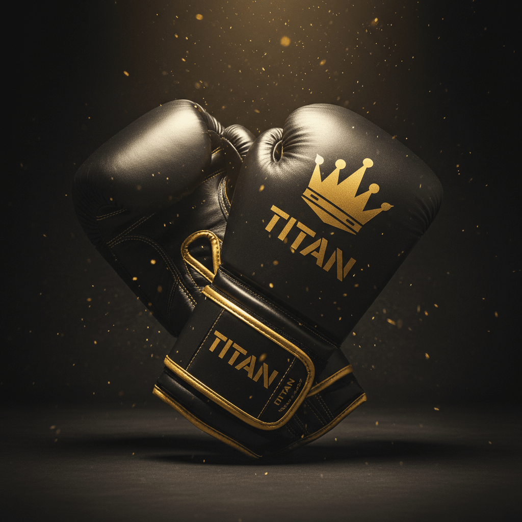 TITAN Pro Boxing Gloves 12oz Black & Gold