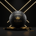 TITAN Volleyball Blackout Crown — matte black with gold crown logo
