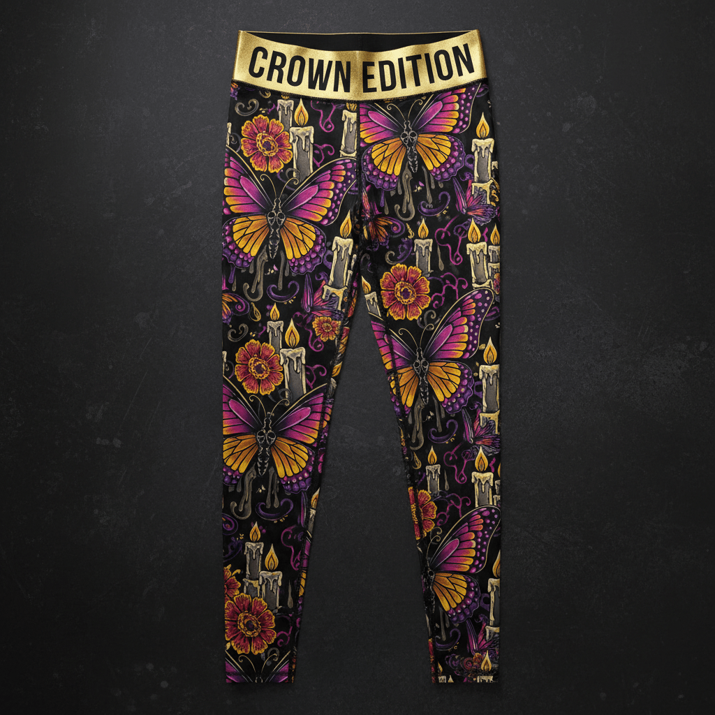 TITAN Crown Edition Tattoo Art Dia de los Muertos Leggings Women's Athletic Bottoms