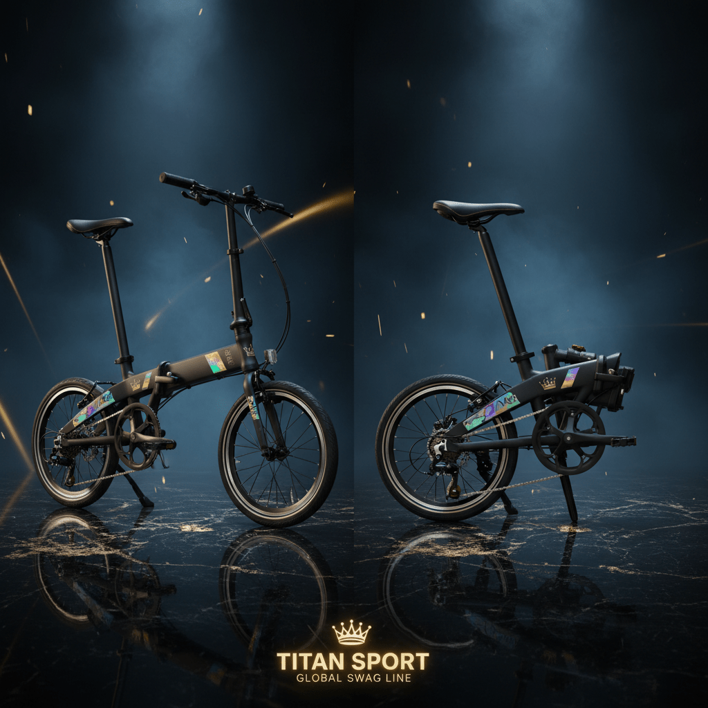 TITAN Crown Edition Folding Commuter Bike SWAG ART Compact Urban Series