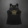 TITAN Women's Midnight Black Crown Tank Top flat lay