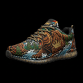 TITAN Crown Edition Color Grizzly Bear Men's Running Shoe Color Tattoo Art