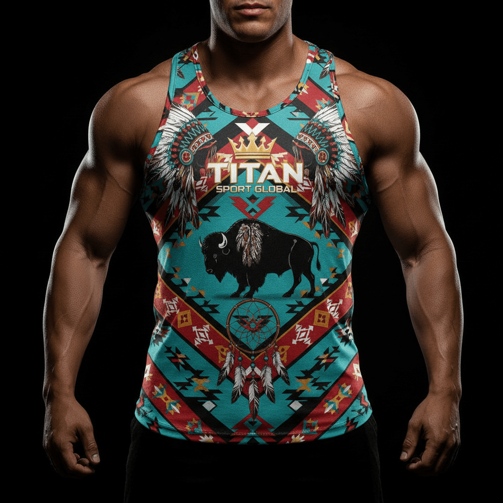 TITAN Lakota Sioux Warrior Muscle Tank Crown Edition