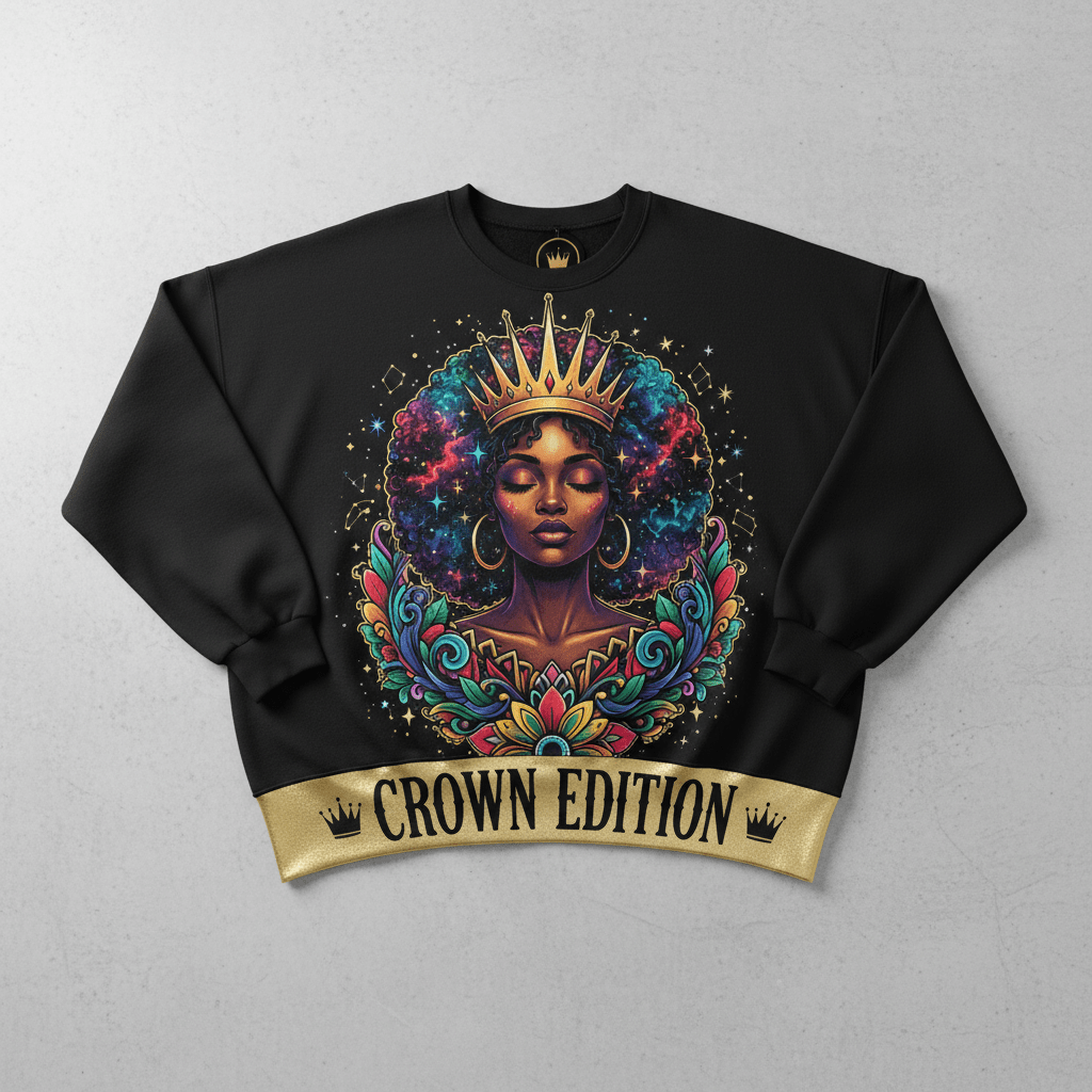 TITAN Plus Women's Cosmic Crown Goddess Crewneck — Inclusive Crown Edition
