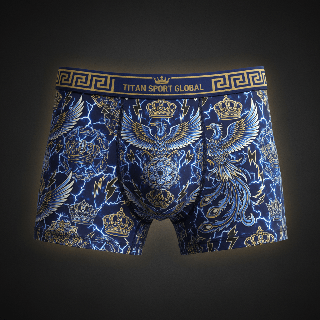 TITAN Crown Edition Men's Phoenix Boxer Briefs — Royal Blue & Gold