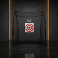 TITAN Golf Practice Net Crown Edition matte black steel frame gold crown logo heavy-duty netting target sheet
