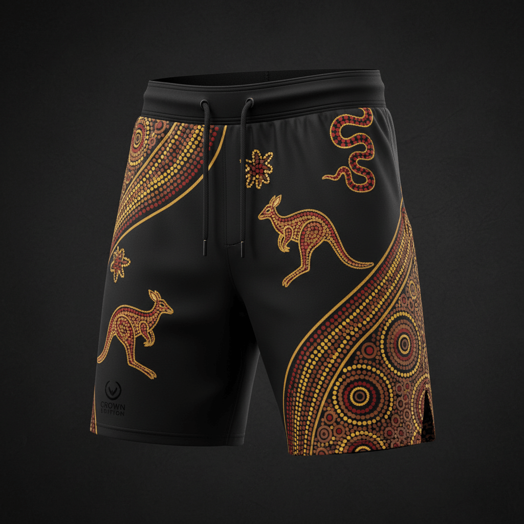 TITAN Aboriginal Dreamtime Training Shorts — Songline Edition