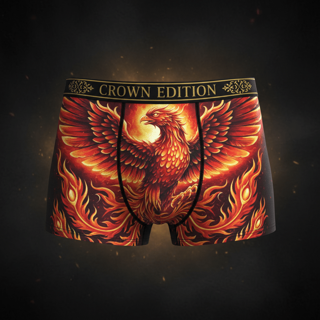 TITAN Crown Edition Men's Boxer Briefs — Phoenix Rise Tattoo Art