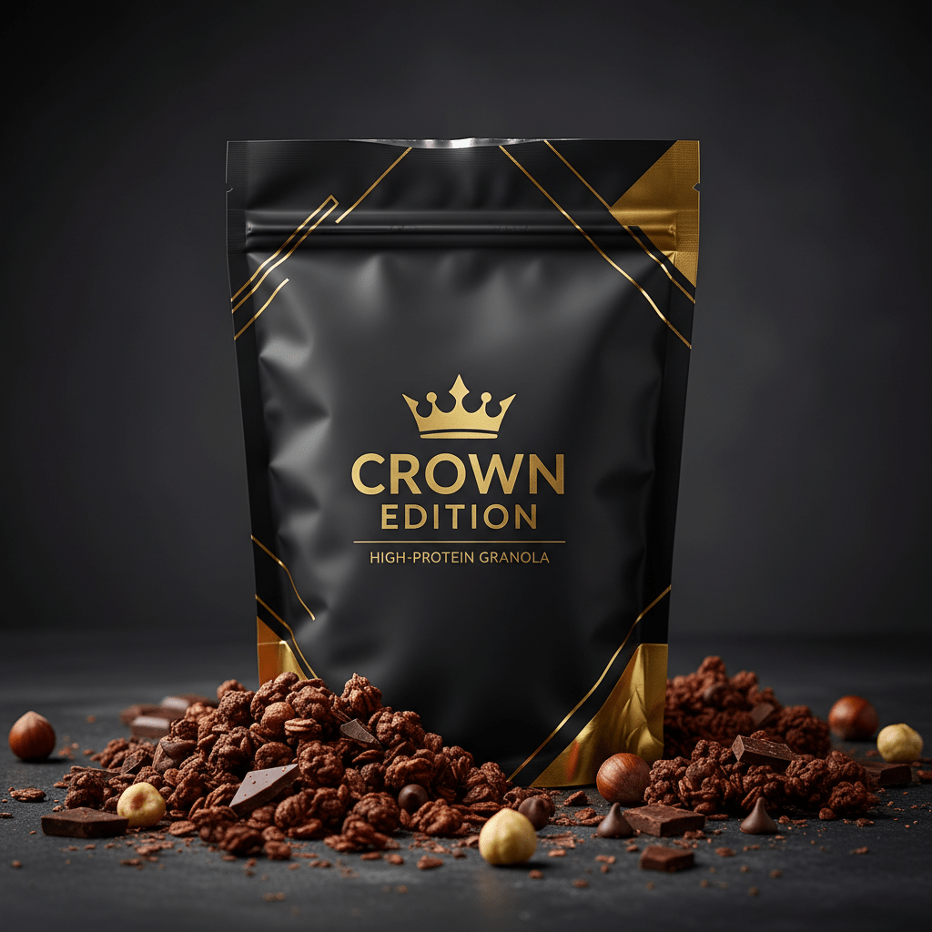 TITAN Protein Granola – Dark Chocolate Hazelnut Crunch — Crown Edition matte black packaging