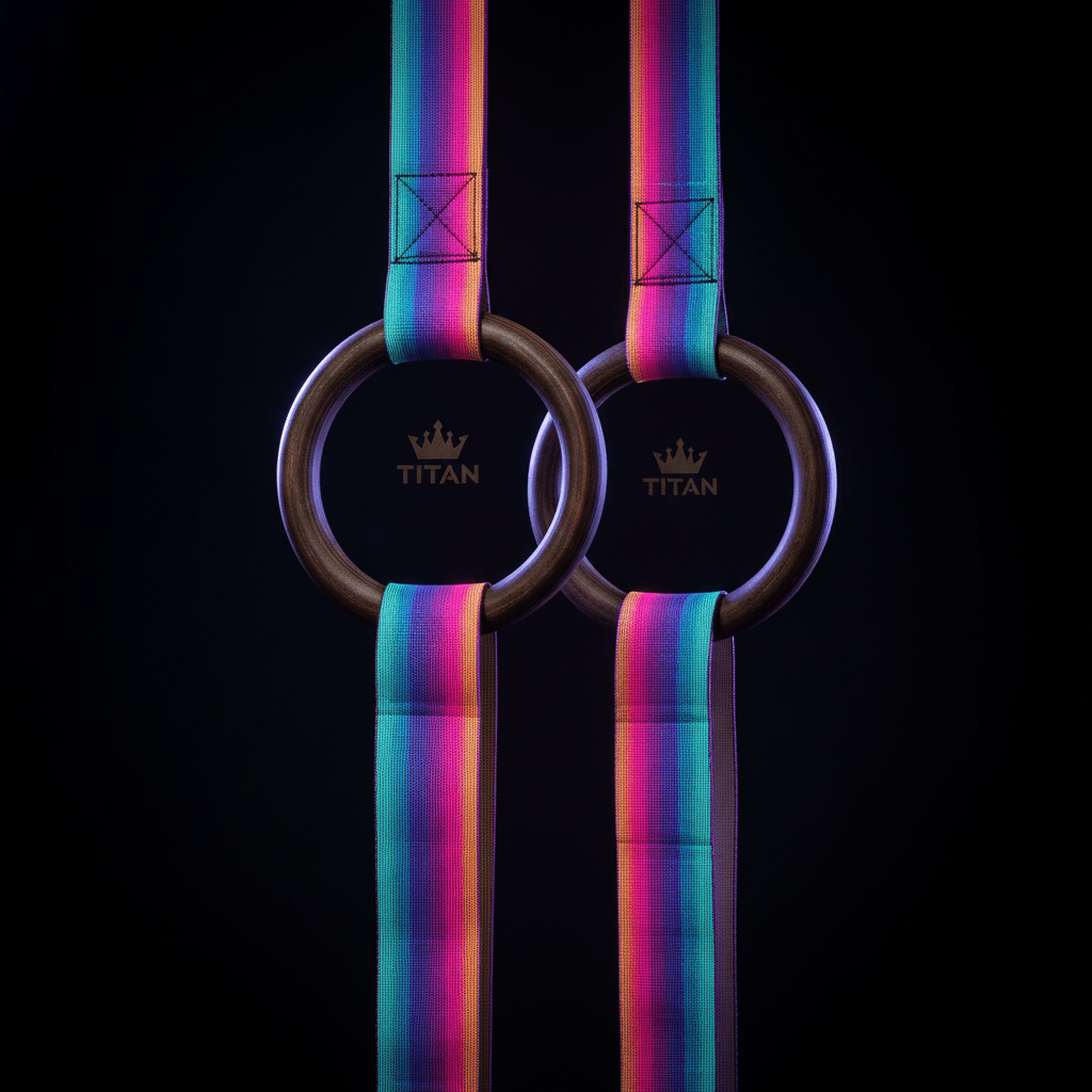 TITAN Gymnastic Rings — Rainbow Crown