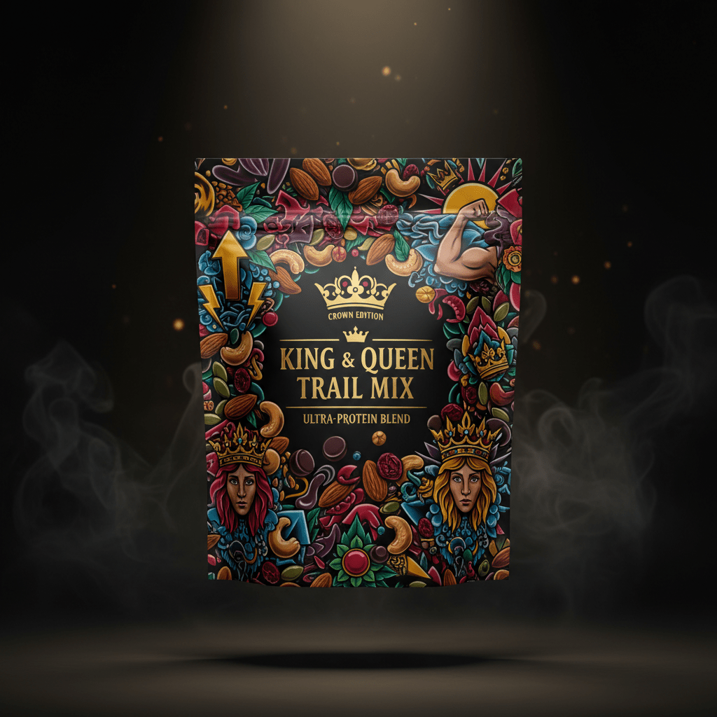 TITAN High-Protein Trail Mix Classic Blend — Crown Edition bold tattoo-style artwork