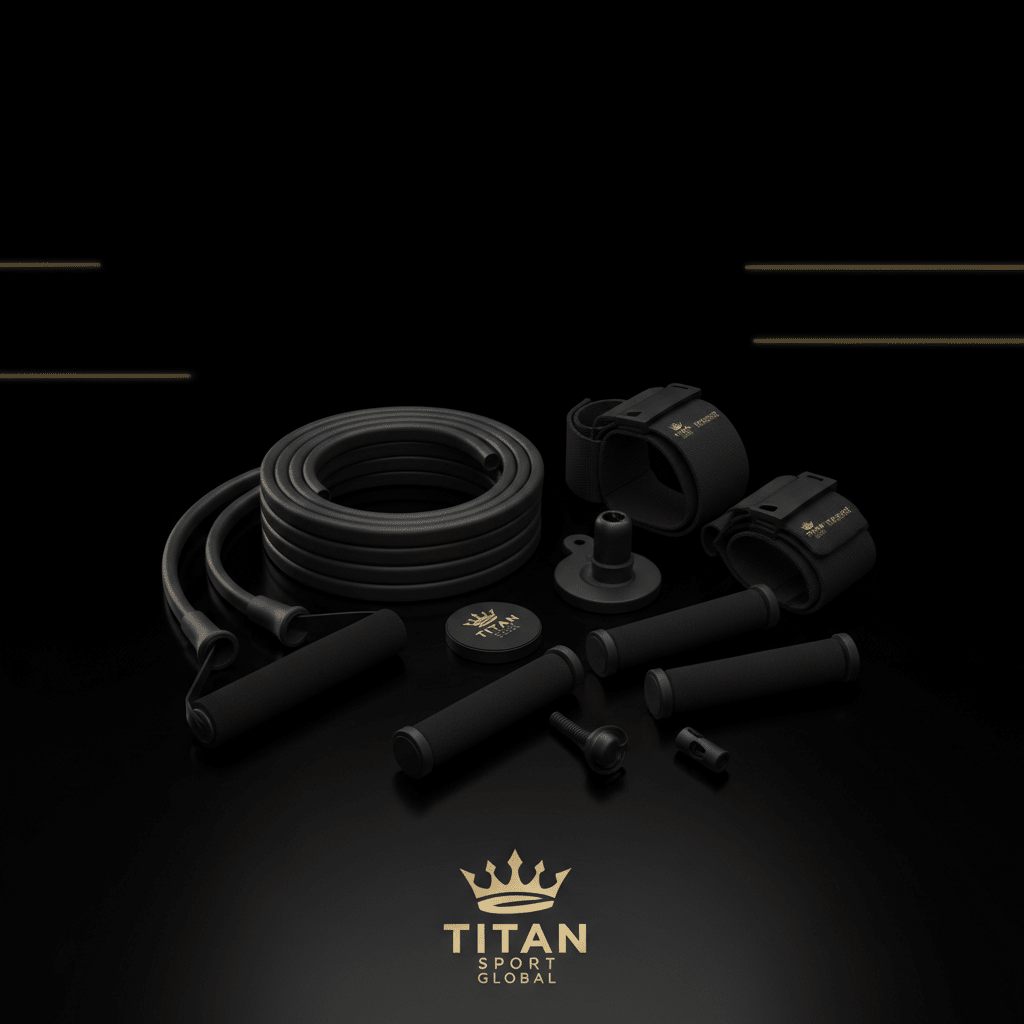 TITAN Outdoor Resistance Bands Set Blackout Crown — matte black with gold crown logo