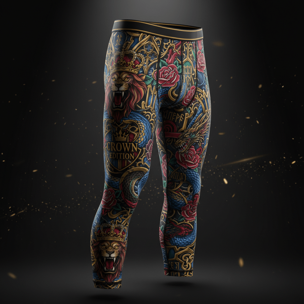 TITAN Crown Edition Men's Tattoo Art 3/4 Compression Tights