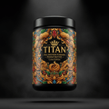 TITAN Pea Protein Powder — Peanut Butter, Crown Edition tattoo-style artwork