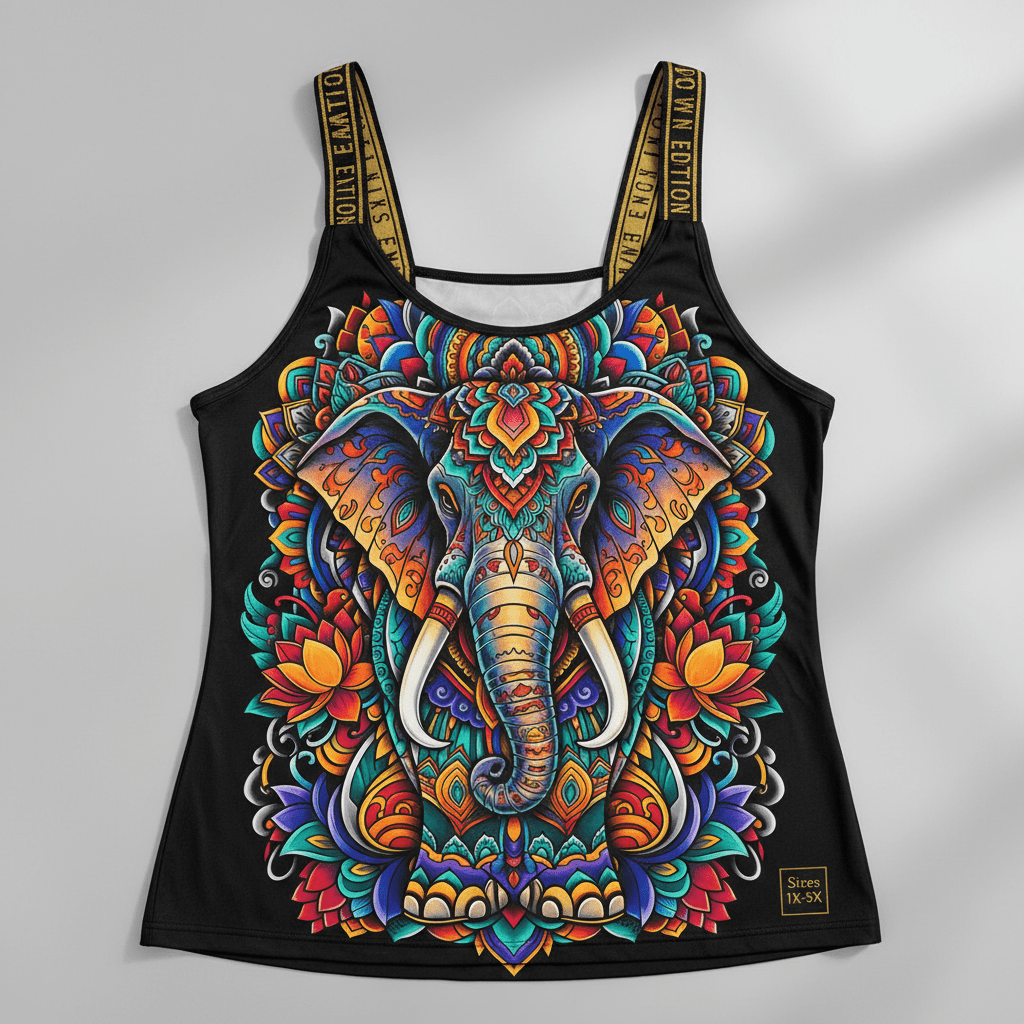TITAN Plus Women's Sacred Elephant Mandala Tank — Inclusive Crown Edition