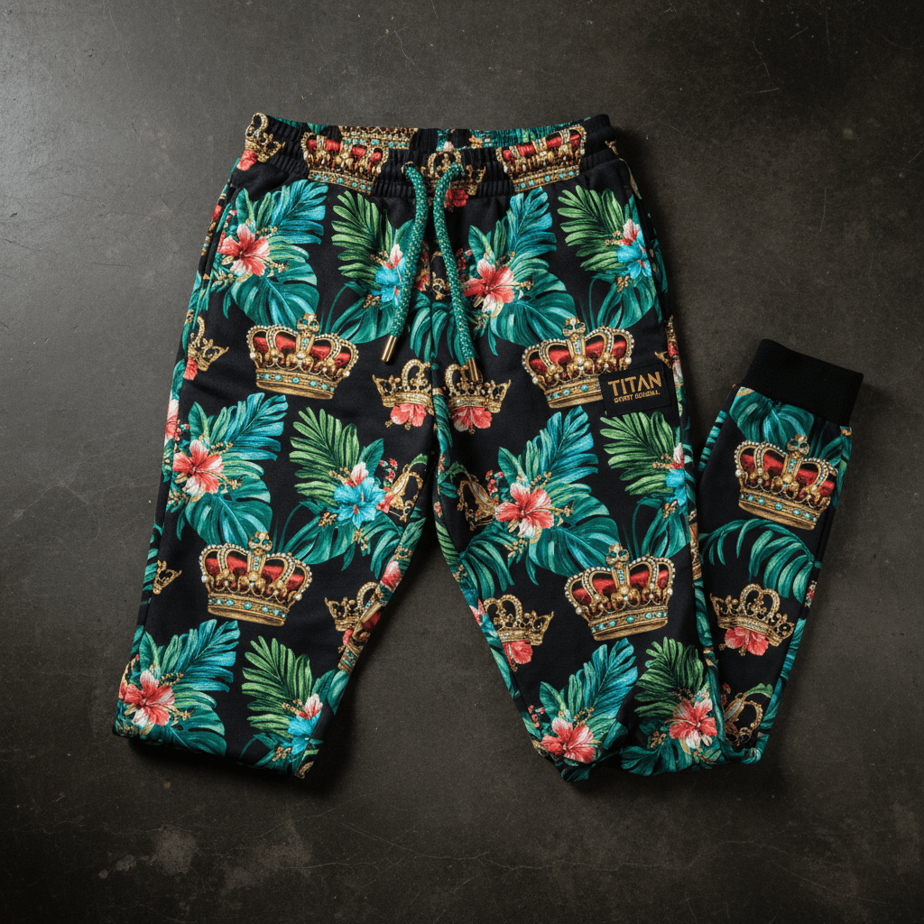 TITAN Women's Tropical Crown Joggers flat lay