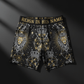TITAN Men's Shorts Reign In His Name Crown Edition flat lay