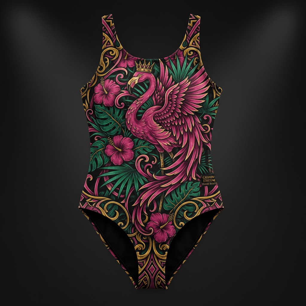 TITAN Women's One-Piece Swimsuit Flamingo Queen Crown Edition
