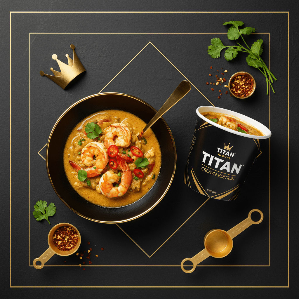 TITAN High-Protein King Prawn & Coconut Curry Crown Snack Cup