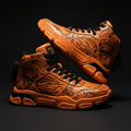 TITAN Luxury Sneaker — Flame Tattoo Bright Orange Crown Edition