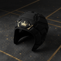 TITAN Crown Edition Rugby Scrum Cap Matte Black Gold