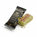 Crown Edition Cardamom Pistachio Rose Protein Bar — matte black gold foil wrapper