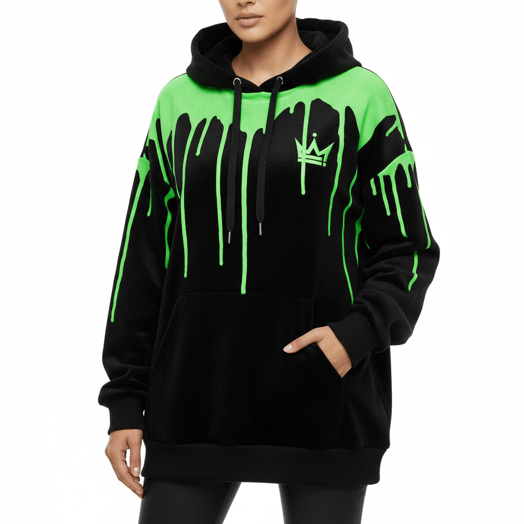 TITAN Neon Drip Crown Women’s Hoodie — Crown SWAG Edition
