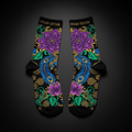 TITAN Crown Edition Tattoo Art Grip Socks - bold colorful tattoo artwork on matte black fabric