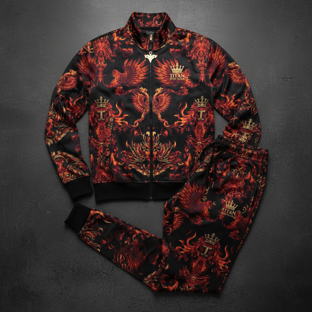 TITAN Men's Phoenix Crown Tracksuit matching set flat lay