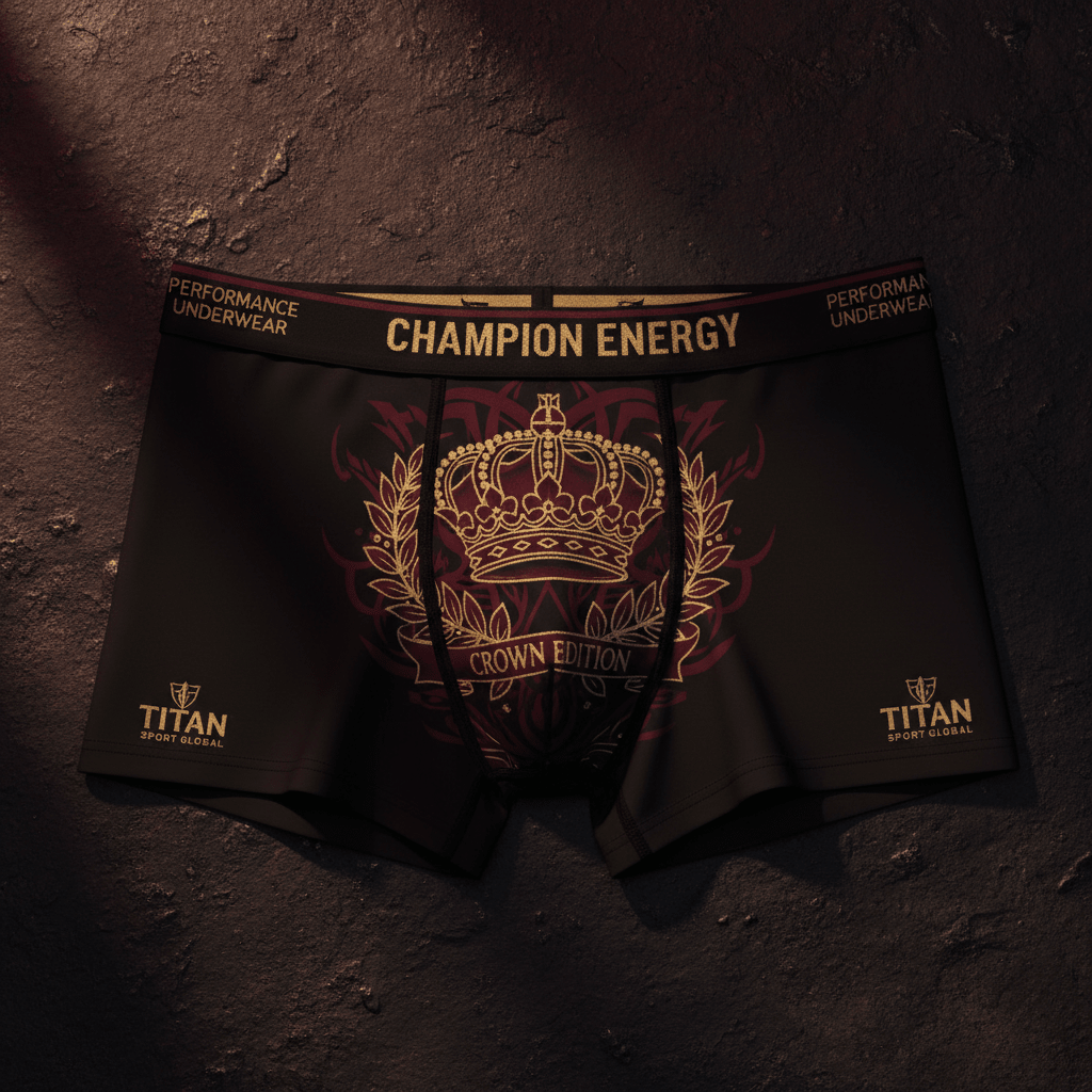 TITAN Men's Boxer Briefs Crown Edition Maroon Gold